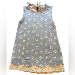 FLORENCE EISEMAN: Blue and White Sleeveless Dress. Bows. Polka-dots. Size 5